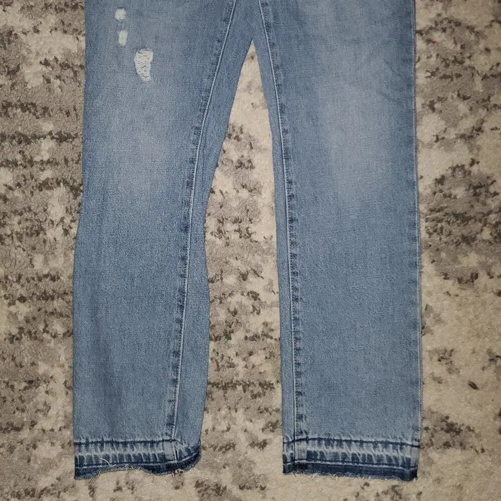 Old Navy Denim Distressed Overalls || girls XL EUC